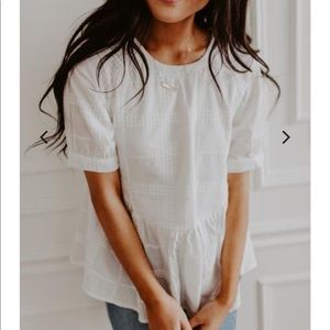 White Peplum Top